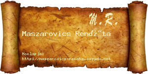 Maszarovics Renáta névjegykártya